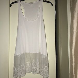 Lace edge tank top
